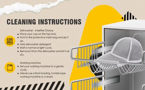 Összecsukható baseball sapka mosó és formázó keret – mosógéphez és mosogatógéphez