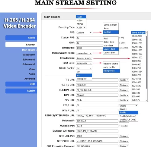 URayCoder UHE265-1L-4K - Professzionális hardveres video- és audioenkóder élő közvetítéshez