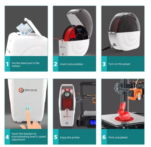 ERYONE Snail M2 3D nyomtató filament szárító doboz – fűtéses, ventilátoros