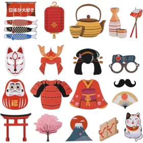 20 db-os Japán Tea Party Photo Booth Kellék Szett