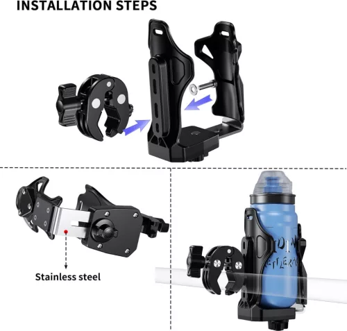 iMESTOU Univerzális Motoros / Kerékpáros Pohártartó – ATV ital- és kulacstartó