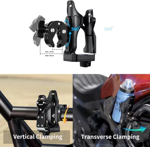 iMESTOU Univerzális Motoros / Kerékpáros Pohártartó – ATV ital- és kulacstartó