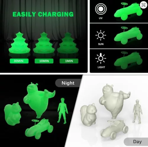  ERYONE Luminous PLA zöld Nyomtató Filament – 1,75 mm, ±0,03 mm Pontosság, 1 kg