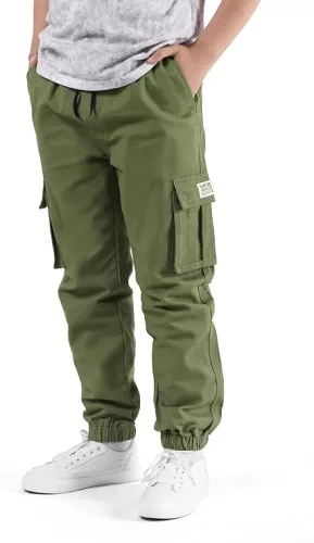 Bavlnené voľnočasové nohavice s elastickým pásom - NATUST unisex cargo nohavice - (170-176 cm)