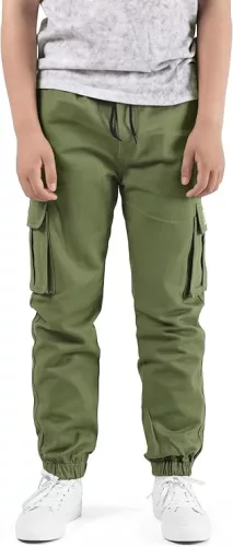 Bavlnené voľnočasové nohavice s elastickým pásom - NATUST unisex cargo nohavice - (170-176 cm)
