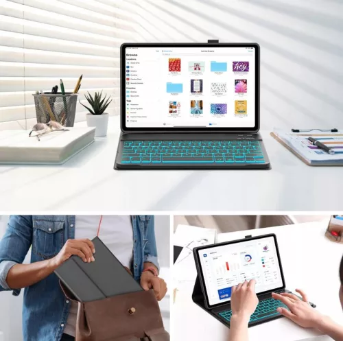 S trackpadom, podsvietením - Prémiové puzdro s Bluetooth klávesnicou pre tablet Xiaomi Redmi Pad SE kompatibilný s 11" (2023)