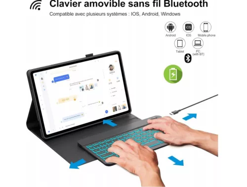 S trackpadom, podsvietením - Prémiové puzdro s Bluetooth klávesnicou pre tablet Xiaomi Redmi Pad SE kompatibilný s 11" (2023)