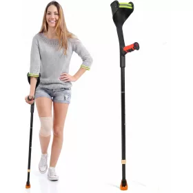   1 kus, nastaviteľná výška, ergonomický dizajn, sivá rukoväť - ELorgzem Sada skladacích barlí