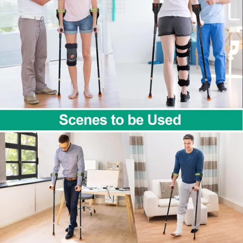 1 kus, nastaviteľná výška, ergonomický dizajn, sivá rukoväť - ELorgzem Sada skladacích barlí