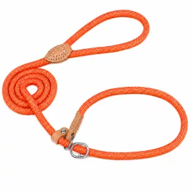   Odolné, reflexné psie vodítko Grand Line pre malé, stredné a veľké psy, ako aj pre mačky – s konštrukciou zabraňujúcou zaduseniu, 140 cm x 1,4 cm, oranžové - výhodná cena