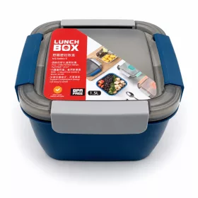   Krabička na jedlo Lunch Box s priehradkami – tmavomodrá-sivá