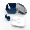 Krabička na jedlo Lunch Box s priehradkami – tmavomodrá-sivá
