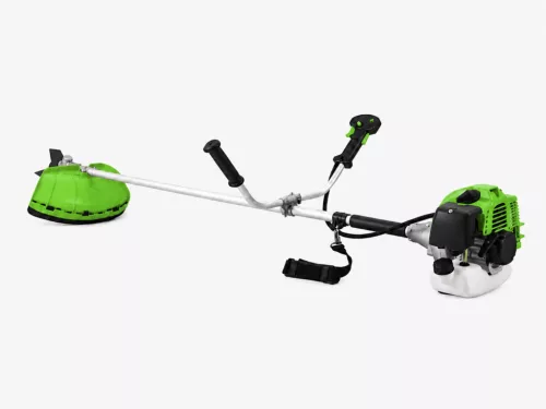 Benzínová kosačka na trávu / krovinorez – s dvojtaktným motorom s objemom 72 cm³ – zelená