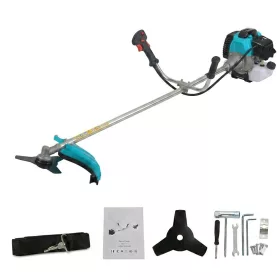   Benzínová kosačka na trávu / krovinorez – s dvojtaktným motorom 72 cm³ – modrá