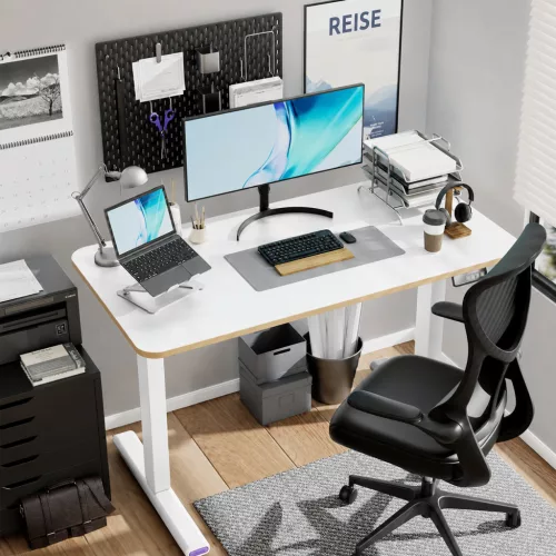 Elektrický stôl s nastaviteľnou výškou NearHub OD20E-W-120 – biely, 120 × 60 cm