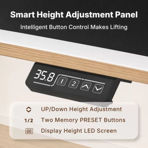 Elektrický stôl s nastaviteľnou výškou NearHub OD20E-W-120 – biely, 120 × 60 cm
