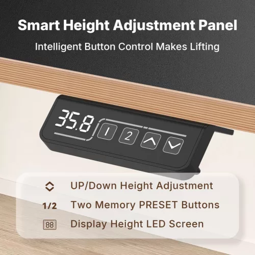 Elektrický stôl s nastaviteľnou výškou NearHub OD20E-B-120 – čierny, 120 × 60 cm