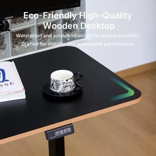 Elektrický stôl s nastaviteľnou výškou NearHub OD20E-B-120 – čierny, 120 × 60 cm