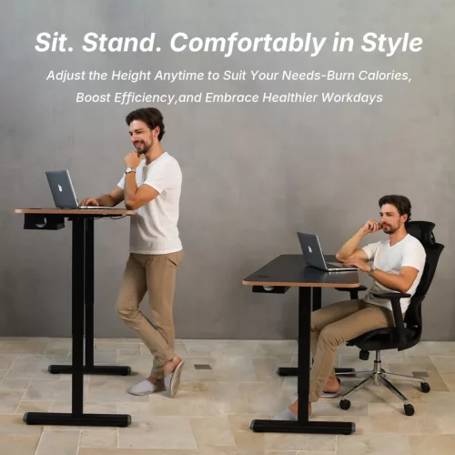 Elektrický stôl s nastaviteľnou výškou NearHub OD30E-B-140 – čierny, 140 × 60 cm