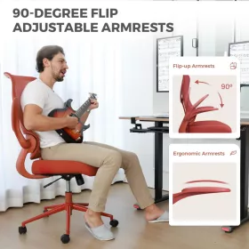   Ergonomická kancelárska stolička NearHub EC10 – štýlový komfort pre domácnosť aj kanceláriu – červená