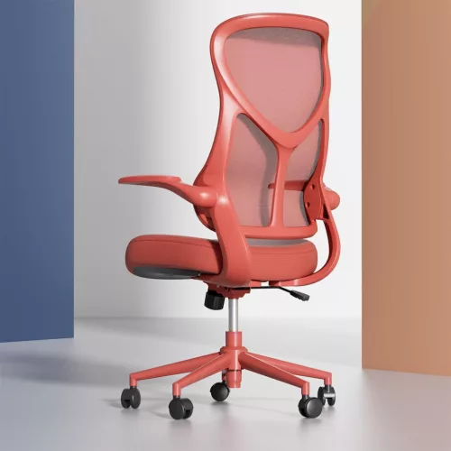 Ergonomická kancelárska stolička NearHub EC10 – štýlový komfort pre domácnosť aj kanceláriu – červená