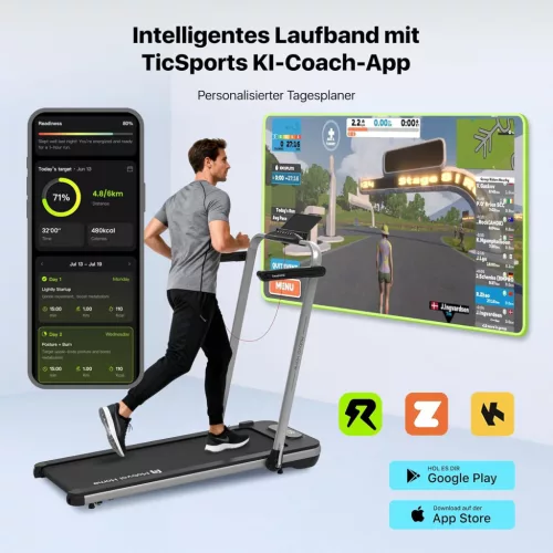 Mobvoi Home Treadmill SE – skladací bežecký pás 3 v 1 – 12 km/h, 2,5 LE, Bluetooth, aplikácia TicSports