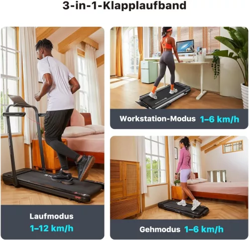 Mobvoi Home Treadmill SE – skladací bežecký pás 3 v 1 – 12 km/h, 2,5 LE, Bluetooth, aplikácia TicSports