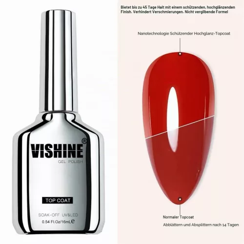 Vishine No Wipe UV/LED gélový vrchný lak – 2 × 16 ml