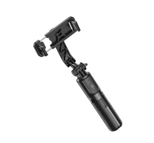 Hoco K17 Figure selfie tyč a statív s Bluetooth diaľkovým ovládaním – čierna, 600 mm