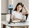 Hoco K17 Figure selfie tyč a statív s Bluetooth diaľkovým ovládaním – čierna, 600 mm