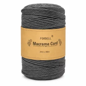   Forbell Šedá makramé niť na kreatívne ručné práce, 2 mm × 300 m