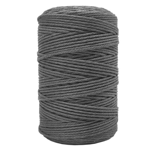 Forbell Šedá makramé niť na kreatívne ručné práce, 2 mm × 300 m