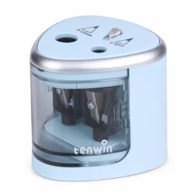   Tihoo Tenwin elektrická ostriačka na ceruzky s dvoma otvormi, modrá