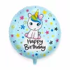 Sada fóliových balónikov s motívom jednorožca „Happy Ever Day“ naplnených héliom, 9 kusov