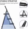 KINGRACK 3-stupňový skladací rebrík, čierny, s bezpečnostnou západkou