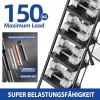 KINGRACK 4-stupňový skladací rebrík, čierny, s bezpečnostným zámkom
