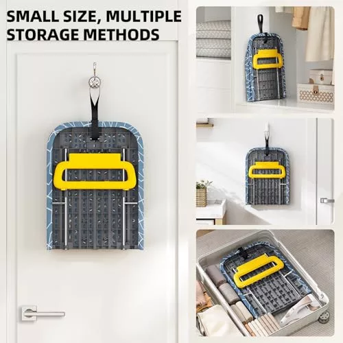 KINGRACK stolová, skladateľná mini žehliaca doska, modro-žltá