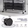 KINGRACK pojazdný úložný vozík s 12 zásuvkami, sivý