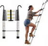 STANEW 3,8 m teleskopický hliníkový rebrík, skladací, nosnosť 150 kg – strieborný