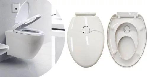 V bunke je text: 2v1 sedadlo na záchod