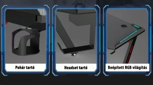 Apollon R5 Zabudovaný LED herný stôl 140 cm * 60 cm * 73 cm