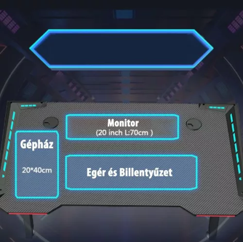 Apollon R5 Zabudovaný LED herný stôl 140 cm * 60 cm * 73 cm