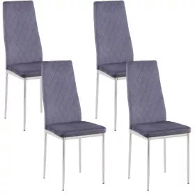   Kreslo so šedým kockovaným vzorom do obývačky/jedálne, 4 kusy