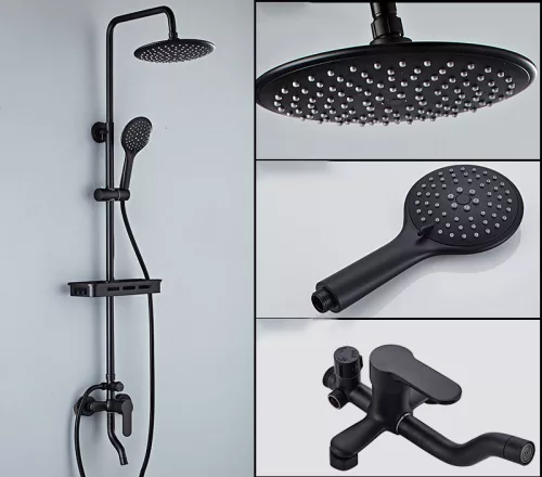 Niagara MattBlack kompletný sprchový systém