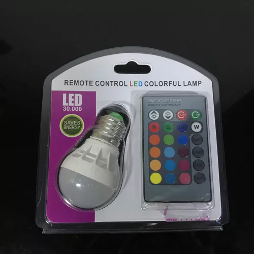 Žiarovka s diaľkovým ovládaním RGB LED.