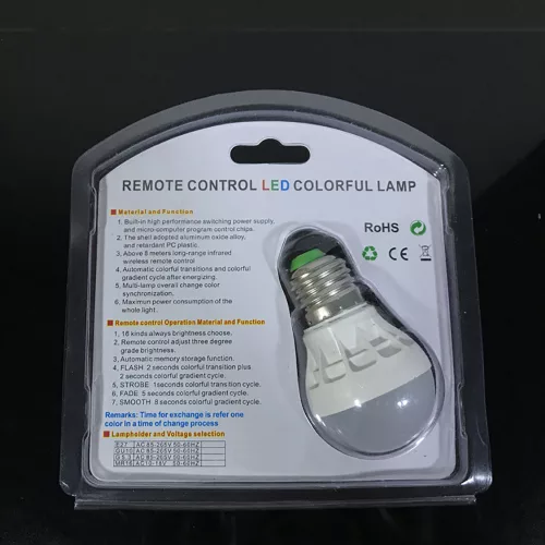 Žiarovka s diaľkovým ovládaním RGB LED.