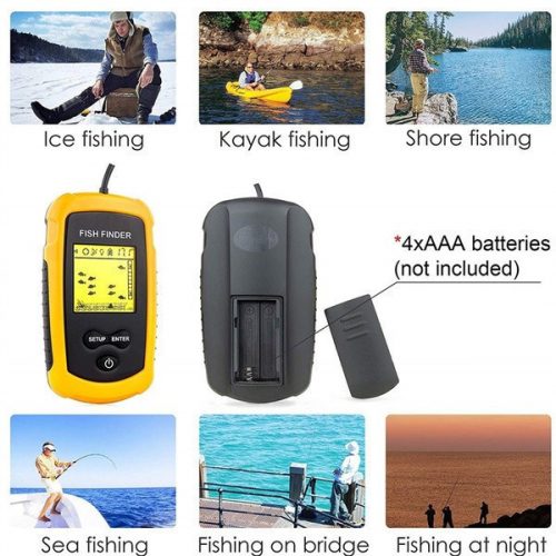 Prenosný rybársky radar s LCD displejom