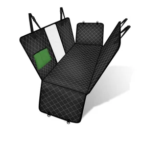   Viacúčelová autosedačka na ochranu poťahov pre psov sivá-zelená