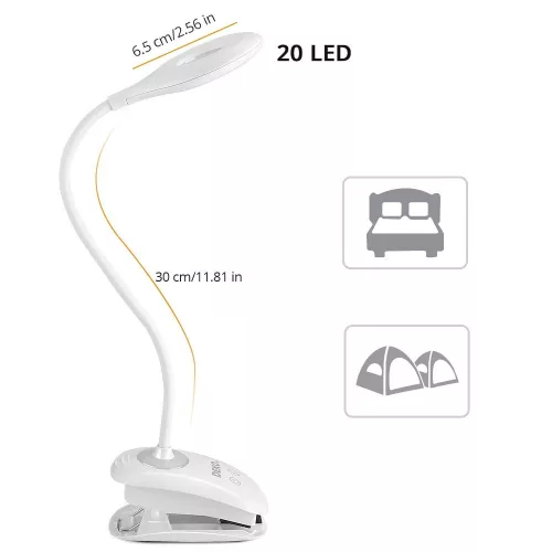 Stolná lampa Deko s akumulátorom a klipom