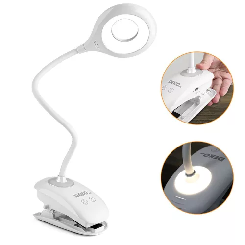 Stolná lampa Deko s akumulátorom a klipom